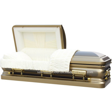 18ga Gloden Brush Steel Casket for Funeral